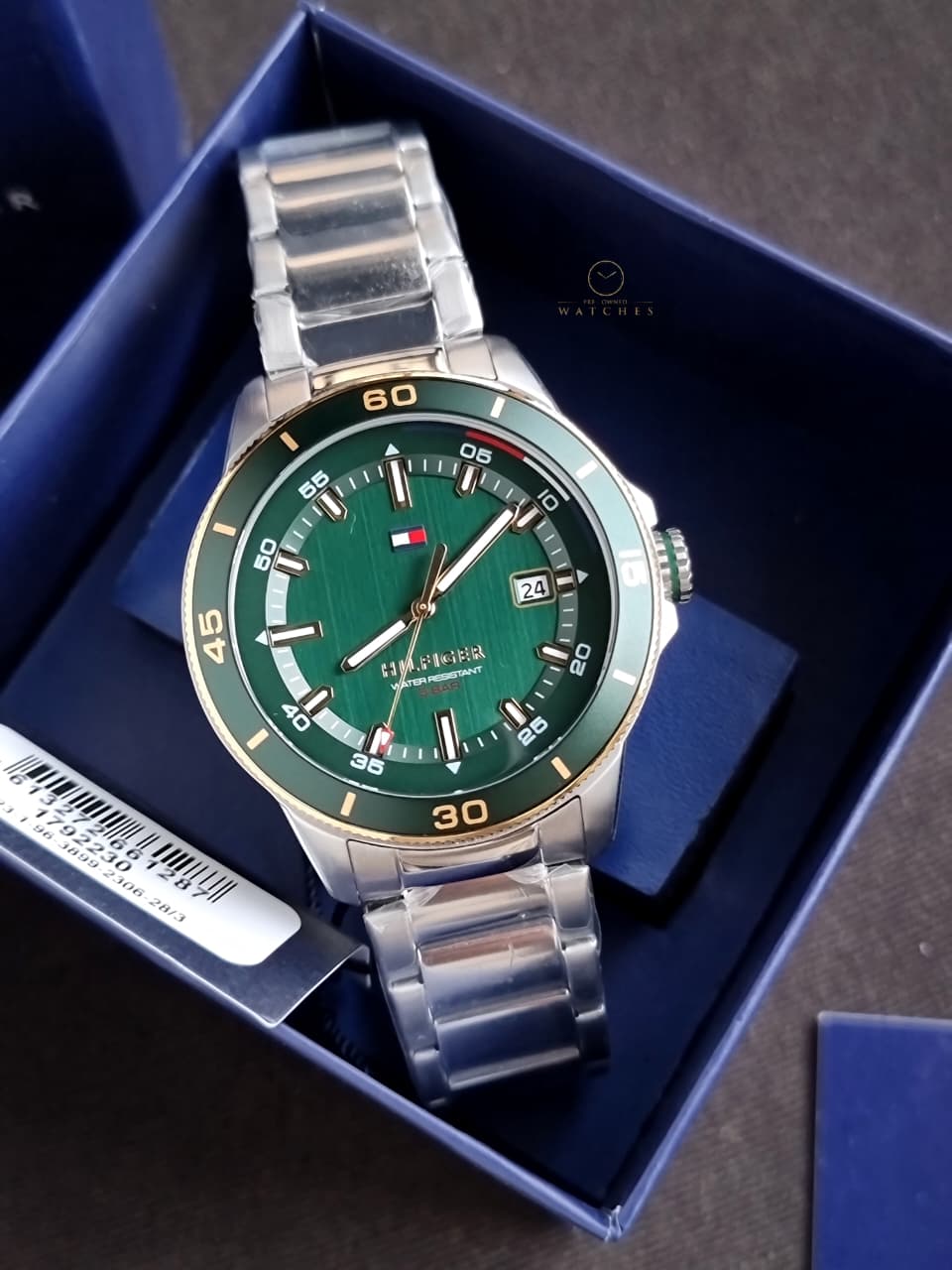 Tommy Hilfiger Remy 1792230 Green Dial Silver Stainless Steel Men's Quartz Watch