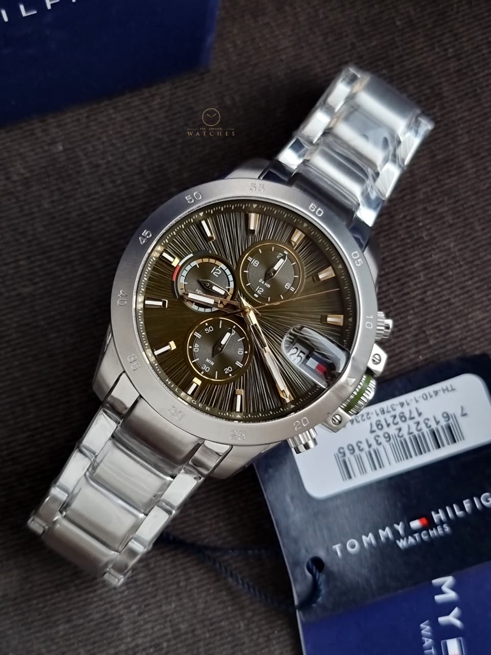 Tommy Hilfiger Stainless Steel Green Dial Multi-function Men's Watch - 1792197