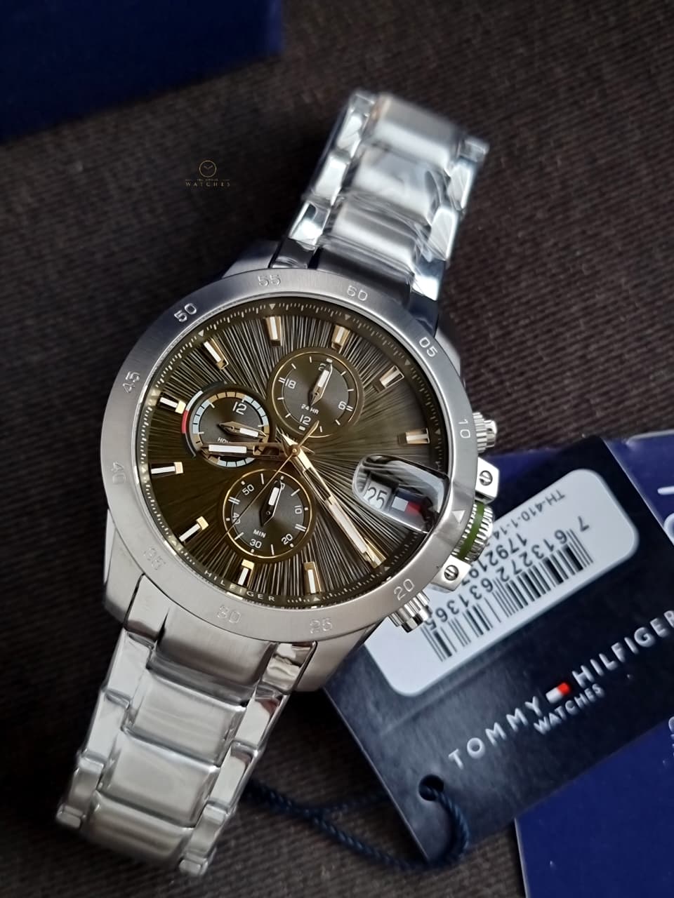 Tommy Hilfiger Stainless Steel Green Dial Multi-function Men's Watch - 1792197