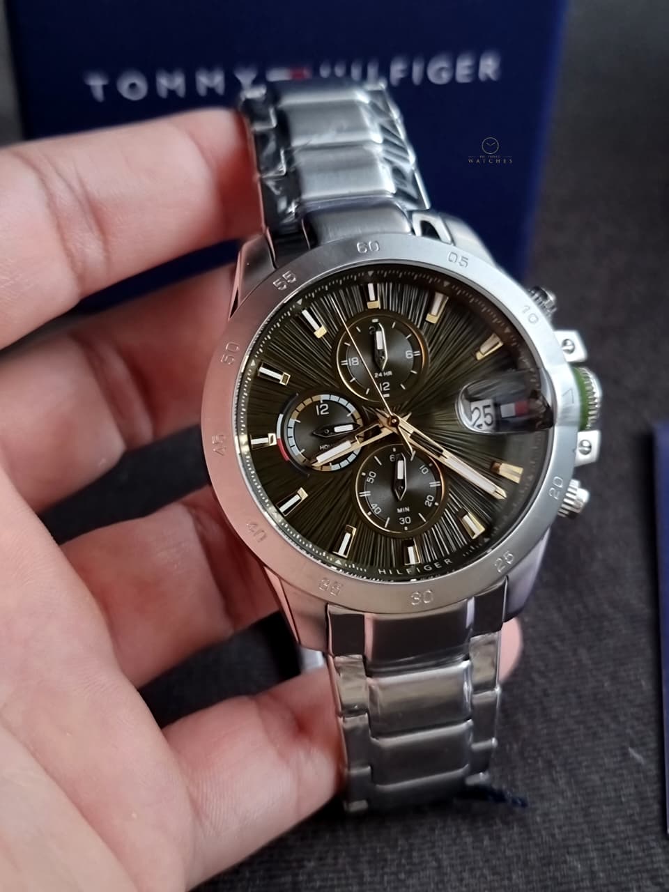 Tommy Hilfiger Stainless Steel Green Dial Multi-function Men's Watch - 1792197