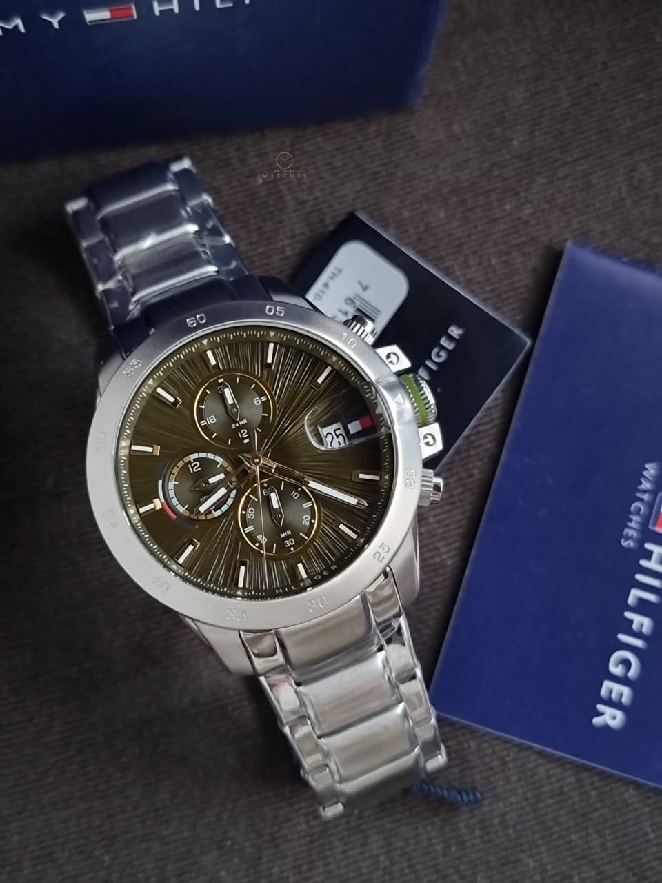Tommy Hilfiger Stainless Steel Green Dial Multi-function Men's Watch - 1792197
