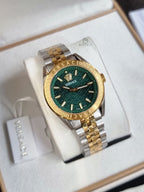 Versace V-Code VE8I00424 Green Dial Two-Tone Stainless Steel Women's Quartz Watch
