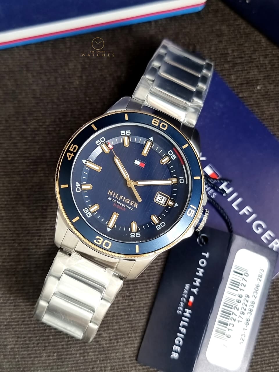 Tommy Hilfiger Remy 1792229 Blue Dial Silver Stainless Steel Men's Quartz Watch