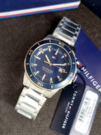 Tommy Hilfiger Remy 1792229 Blue Dial Silver Stainless Steel Men's Quartz Watch