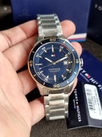 Tommy Hilfiger Remy 1792229 Blue Dial Silver Stainless Steel Men's Quartz Watch