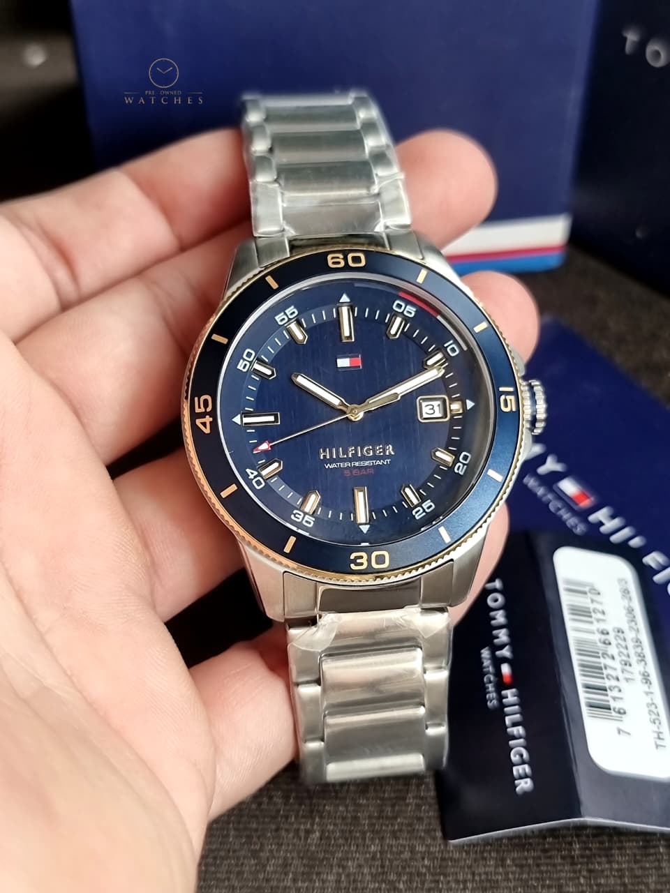 Tommy Hilfiger Remy 1792229 Blue Dial Silver Stainless Steel Men's Quartz Watch