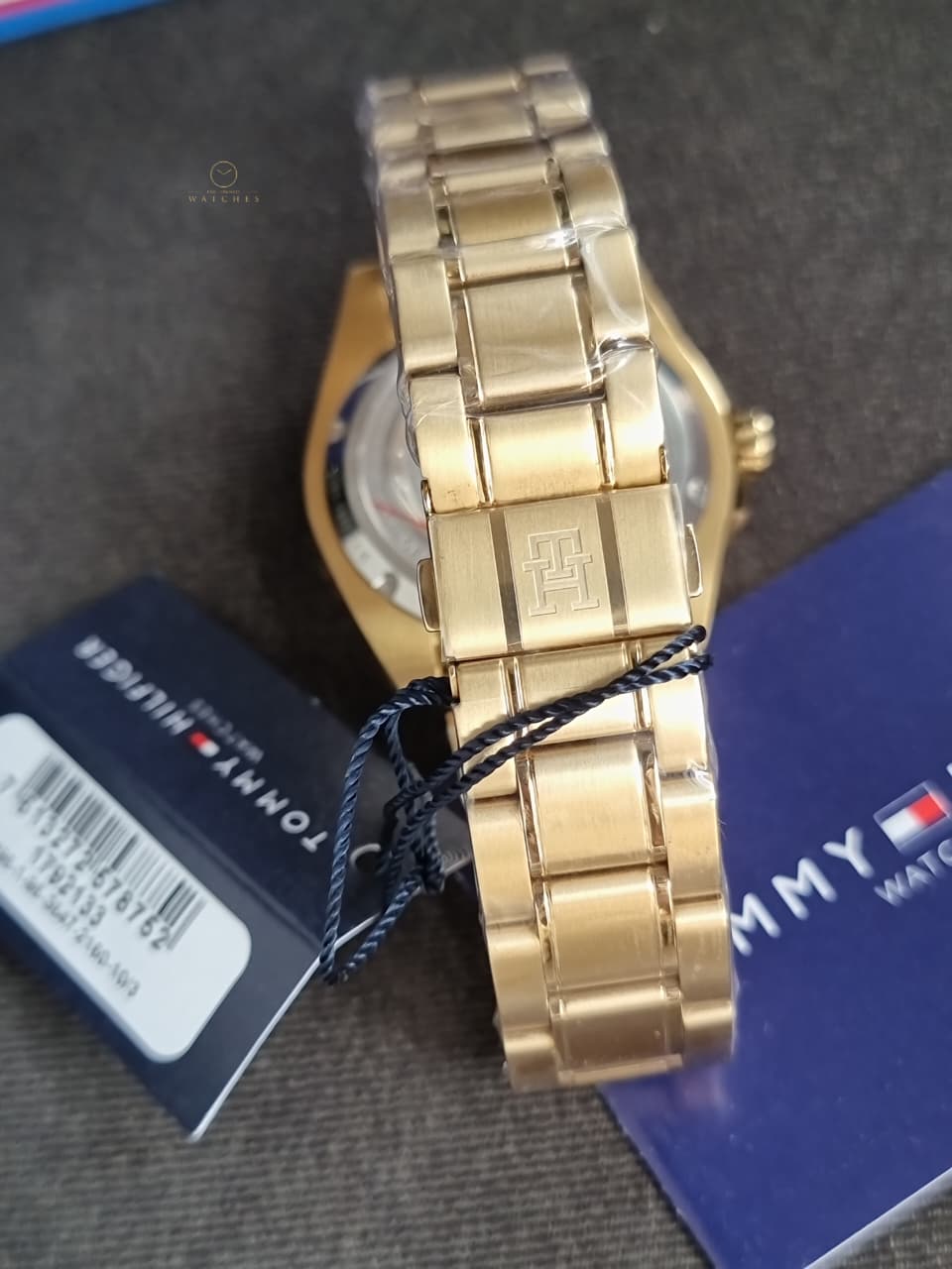 Tommy Hilfiger Gold Stainless Steel Black Dial Quartz Watch for Gents - Tommy Hilfiger 1792133