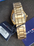 Tommy Hilfiger Gold Stainless Steel Black Dial Quartz Watch for Gents - Tommy Hilfiger 1792133