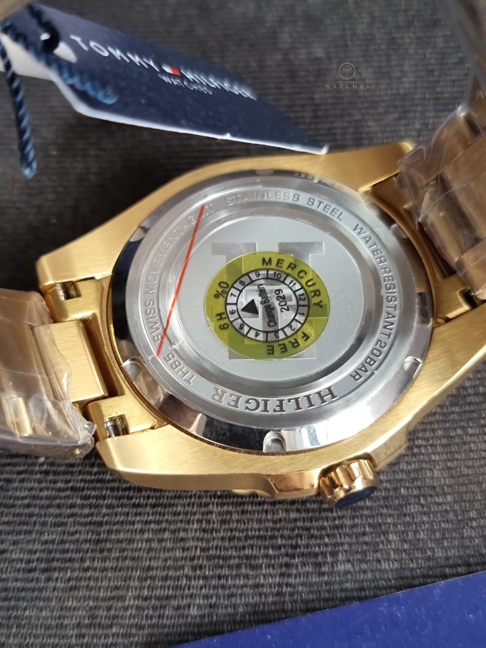 Tommy Hilfiger Gold Stainless Steel Black Dial Quartz Watch for Gents - Tommy Hilfiger 1792133