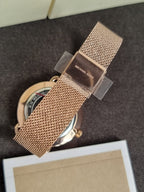 Michael Kors Portia MK3845 Rose Gold Dial Stainless Steel Mesh Bracelet Women's Quartz Watch