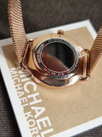 Michael Kors Portia MK3845 Rose Gold Dial Stainless Steel Mesh Bracelet Women's Quartz Watch