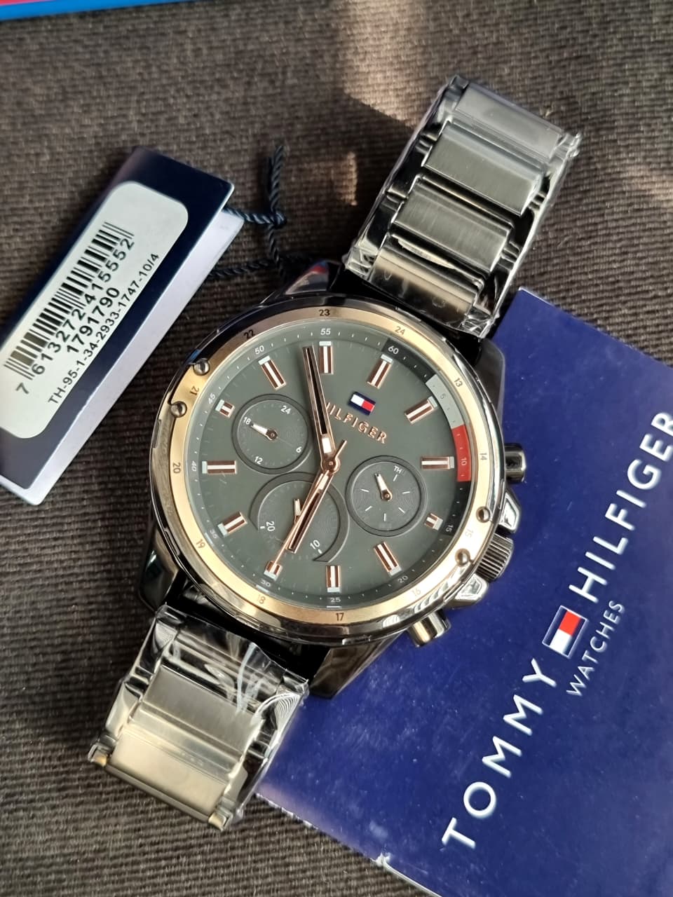 Tommy Hilfiger Men’s Quartz Stainless Steel Grey Dial 45mm Watch 1791790