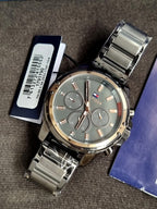 Tommy Hilfiger Men’s Quartz Stainless Steel Grey Dial 45mm Watch 1791790