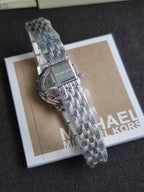 Michael Kors Mini Melissa Pavé MKO1171 Silver Dial Silver-Tone Stainless Steel Women's Quartz Watch