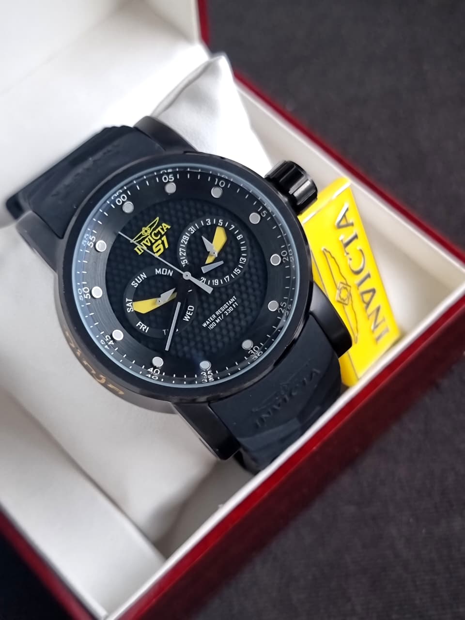 Invicta S1 Rally 12789 Black Dial Black and Yellow Silicone Strap Men's Quartz Watch