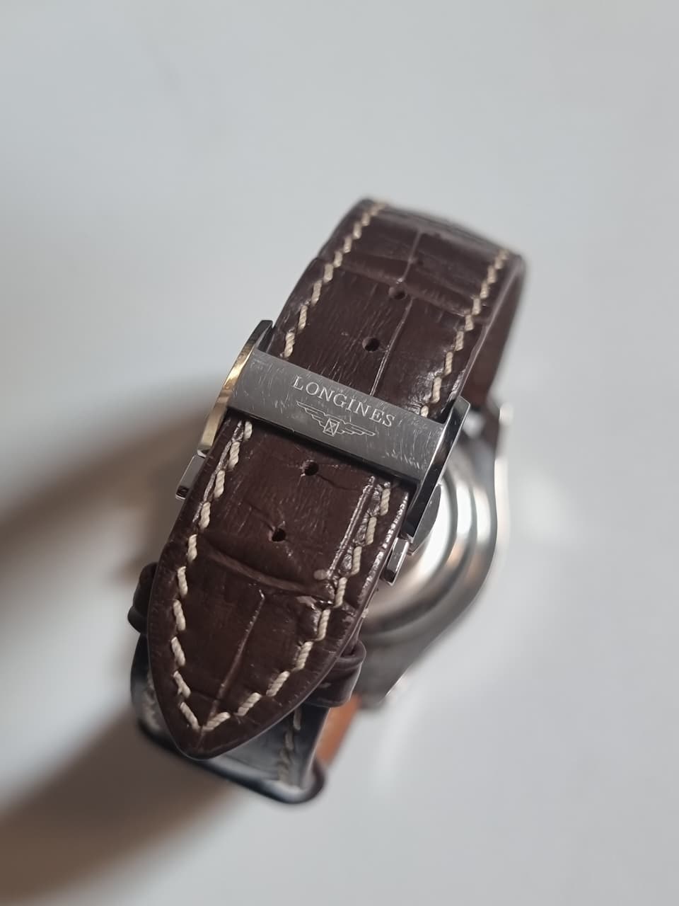 Longines Master Collection Men's Automatic Chronograph Moonphase Watch – 40mm Silver Barleycorn Dial & Brown Alligator Leather Strap – L2.673.4.78.3