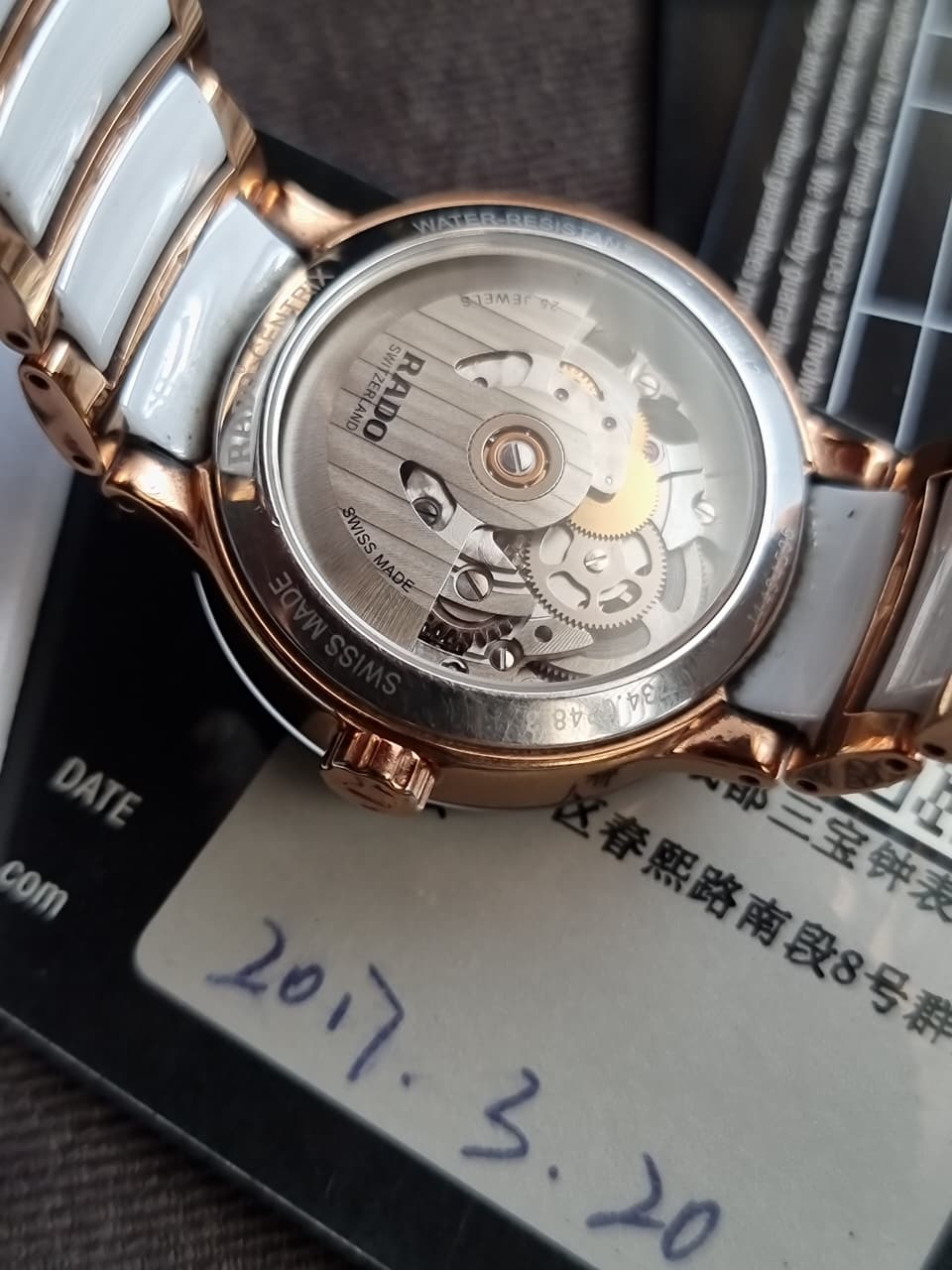 Rado Centrix Automatic Open Heart Diamonds Mother of Pearl Dial Ladies Watch – R30248902