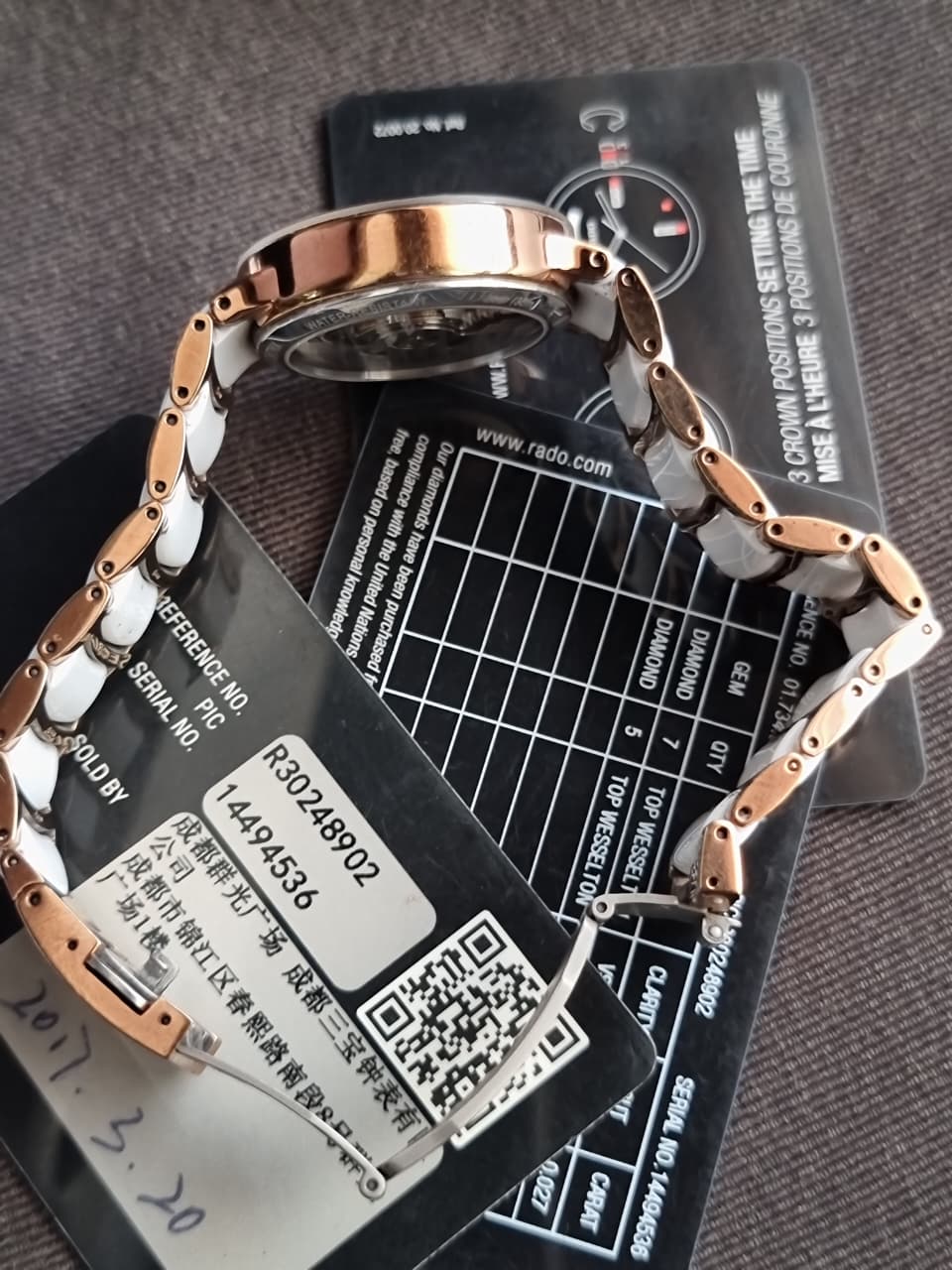 Rado Centrix Automatic Open Heart Diamonds Mother of Pearl Dial Ladies Watch – R30248902