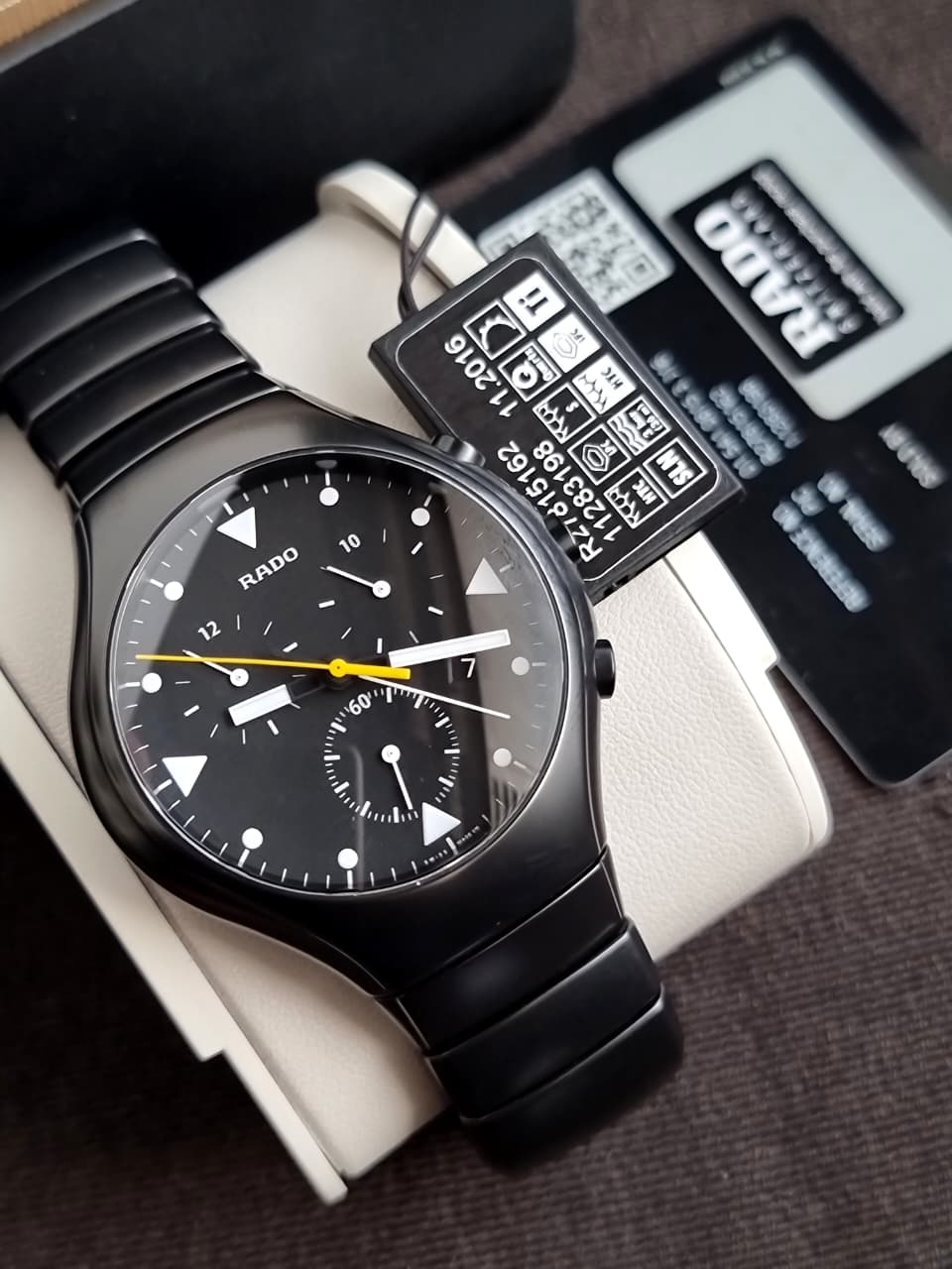 Rado True XL Chronograph Black Dial High-Tech Ceramic Men's Watch – R27815162