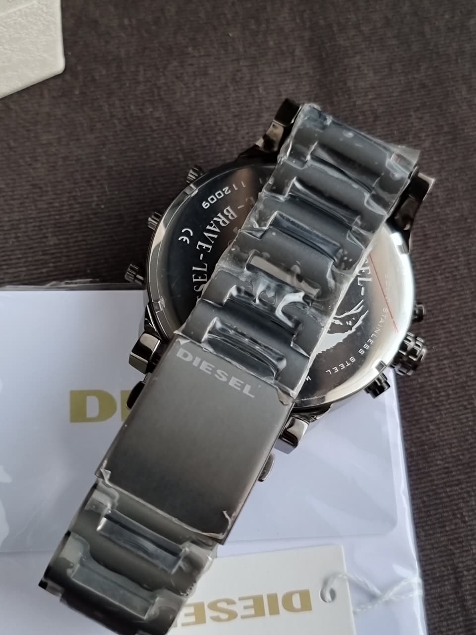 Diesel Mr. Daddy 2.0 DZ7331 Grey Stainless Steel Blue Denim Dial Chronograph Men's Watch