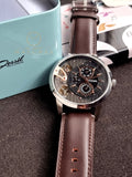 Townsman Twist Multifunction Dark Brown Leather Watch