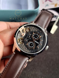 Townsman Twist Multifunction Dark Brown Leather Watch