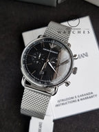 Emporio Armani Men’s Chronograph Stainless Steel Black Dial 43mm Watch AR11104