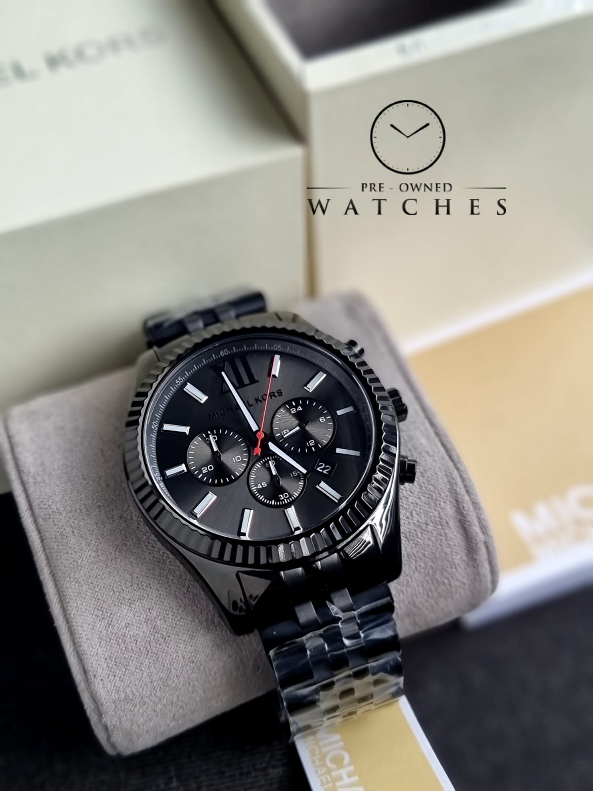 Michael Kors Men’s Quartz Stainless Steel Black 45mm Watch MK8320