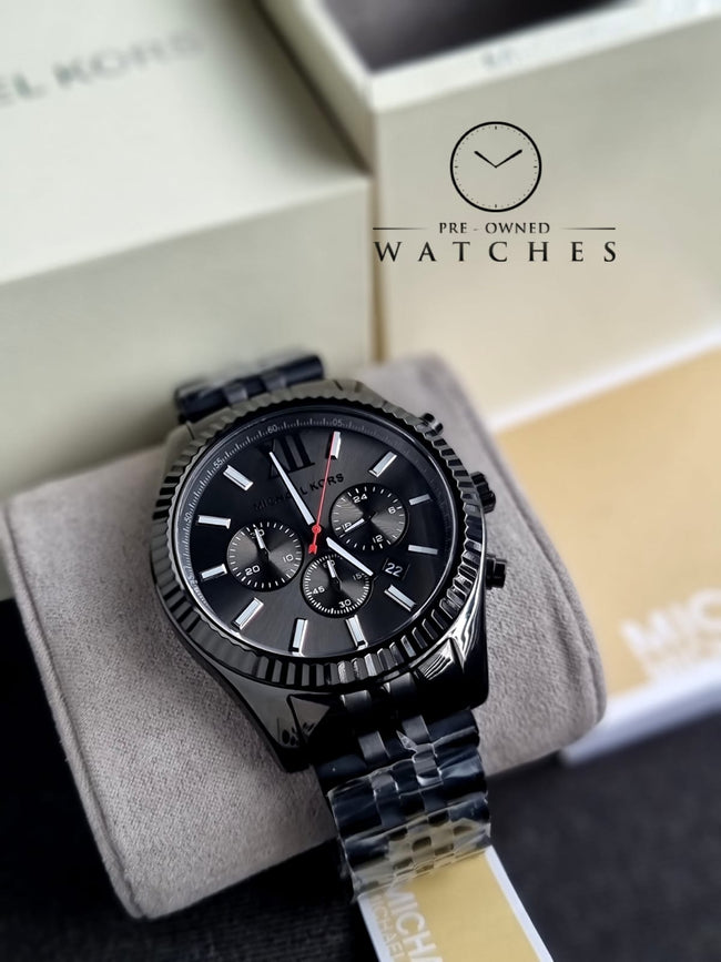 Michael Kors Men’s Quartz Stainless Steel Black 45mm Watch MK8320 Main Image