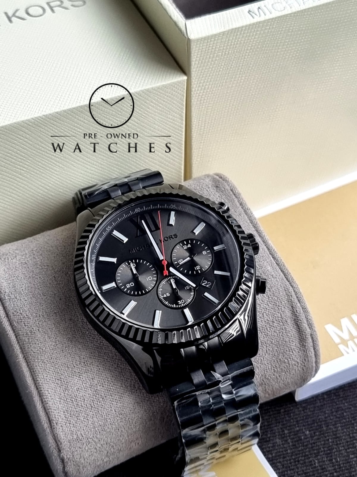 Michael Kors Men’s Quartz Stainless Steel Black 45mm Watch MK8320