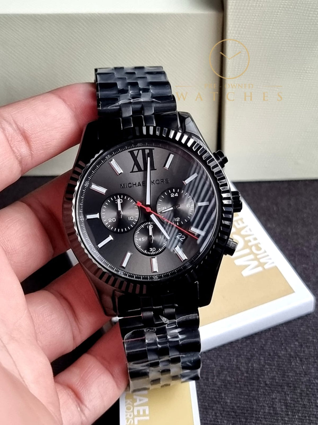 Michael Kors Men’s Quartz Stainless Steel Black 45mm Watch MK8320