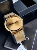 MOVADOBold Gold Dial Gold-tone Mesh Men's Watch 3600373