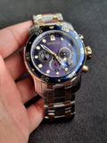 Invicta Men's Pro Diver Scuba 48mm Two Tone Stainless Steel Chronograph Quartz Watch, TT/Blue