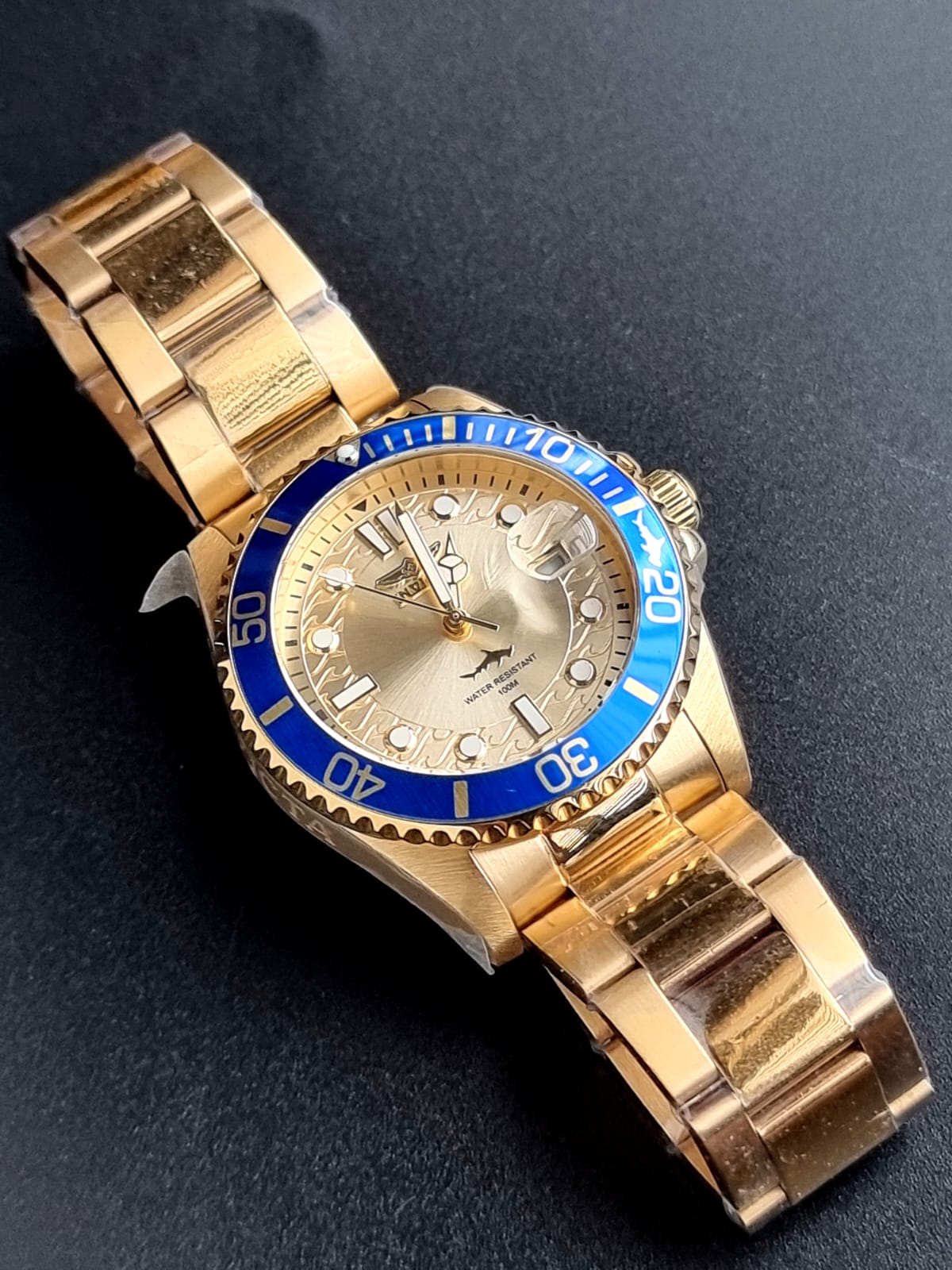 Blue Dial Invicta Gold Watch Pro Diver Invicta 30485 Pro Diver