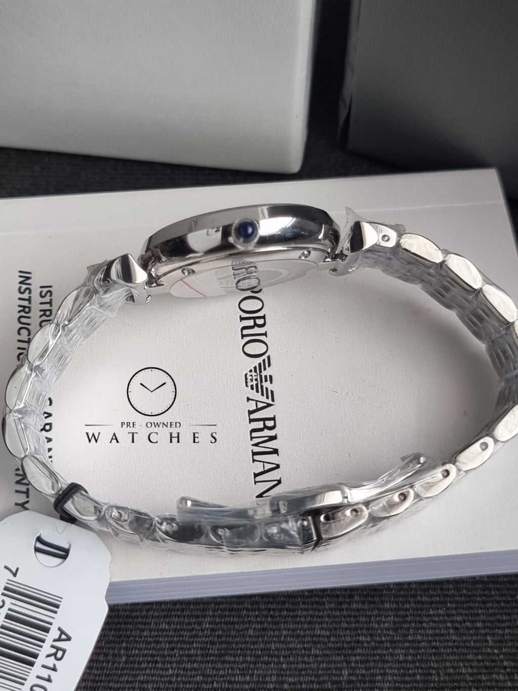 Emporio Armani Women's Quartz Stainless Steel Silver with Blue Dial AR11091