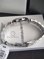 Emporio Armani Women's Quartz Stainless Steel Silver with Blue Dial AR11091