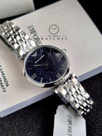 Emporio Armani Women's Quartz Stainless Steel Silver with Blue Dial AR11091