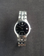 Lorus Sub Brand Of Seiko Gents Black Dial  Watch Silver Chain 35mm Quartz Watch RXH63DX9