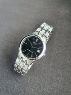 Lorus Sub Brand Of Seiko Gents Black Dial  Watch Silver Chain 35mm Quartz Watch RXH63DX9