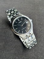 Lorus Sub Brand Of Seiko Gents Black Dial  Watch Silver Chain 35mm Quartz Watch RXH63DX9