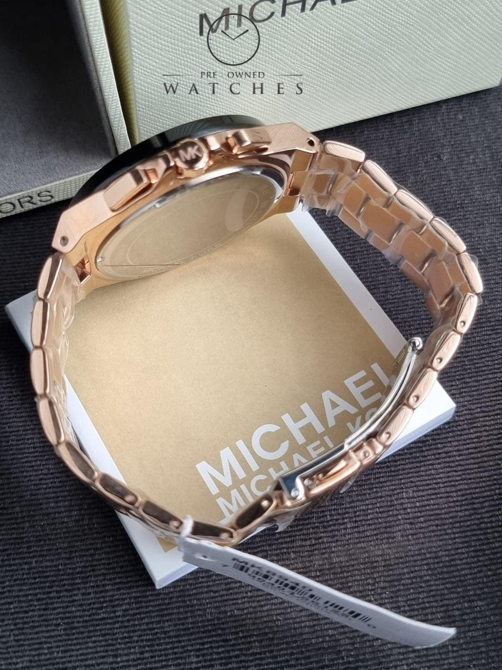 Michael Kors Men’s Quartz Rose Gold Stainless Steel Black Dial 45mm Watch MK8940