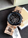 Michael Kors Men’s Quartz Rose Gold Stainless Steel Black Dial 45mm Watch MK8940
