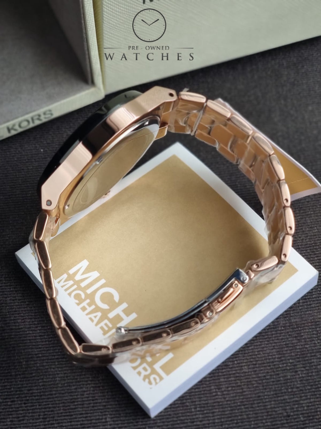Michael Kors Men’s Quartz Rose Gold Stainless Steel Black Dial 45mm Watch MK8940
