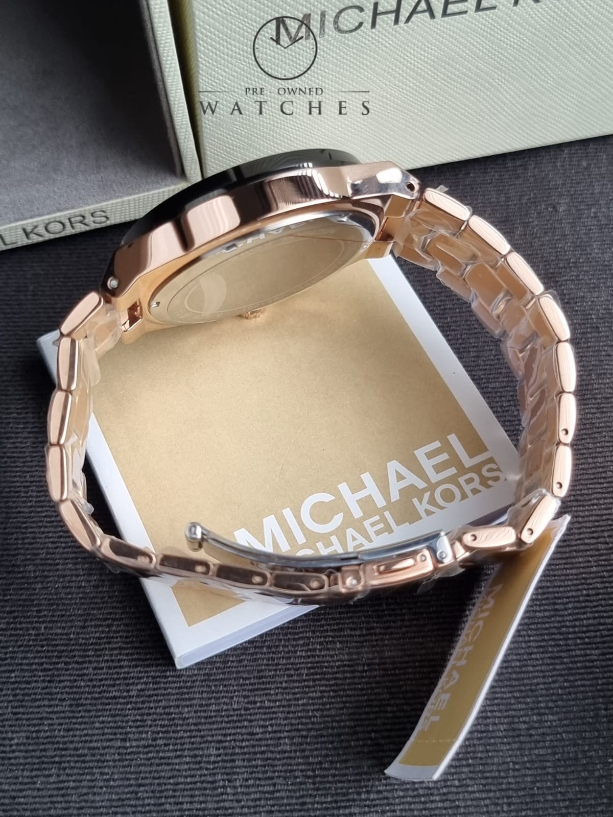 Michael Kors Men’s Quartz Rose Gold Stainless Steel Black Dial 45mm Watch MK8940