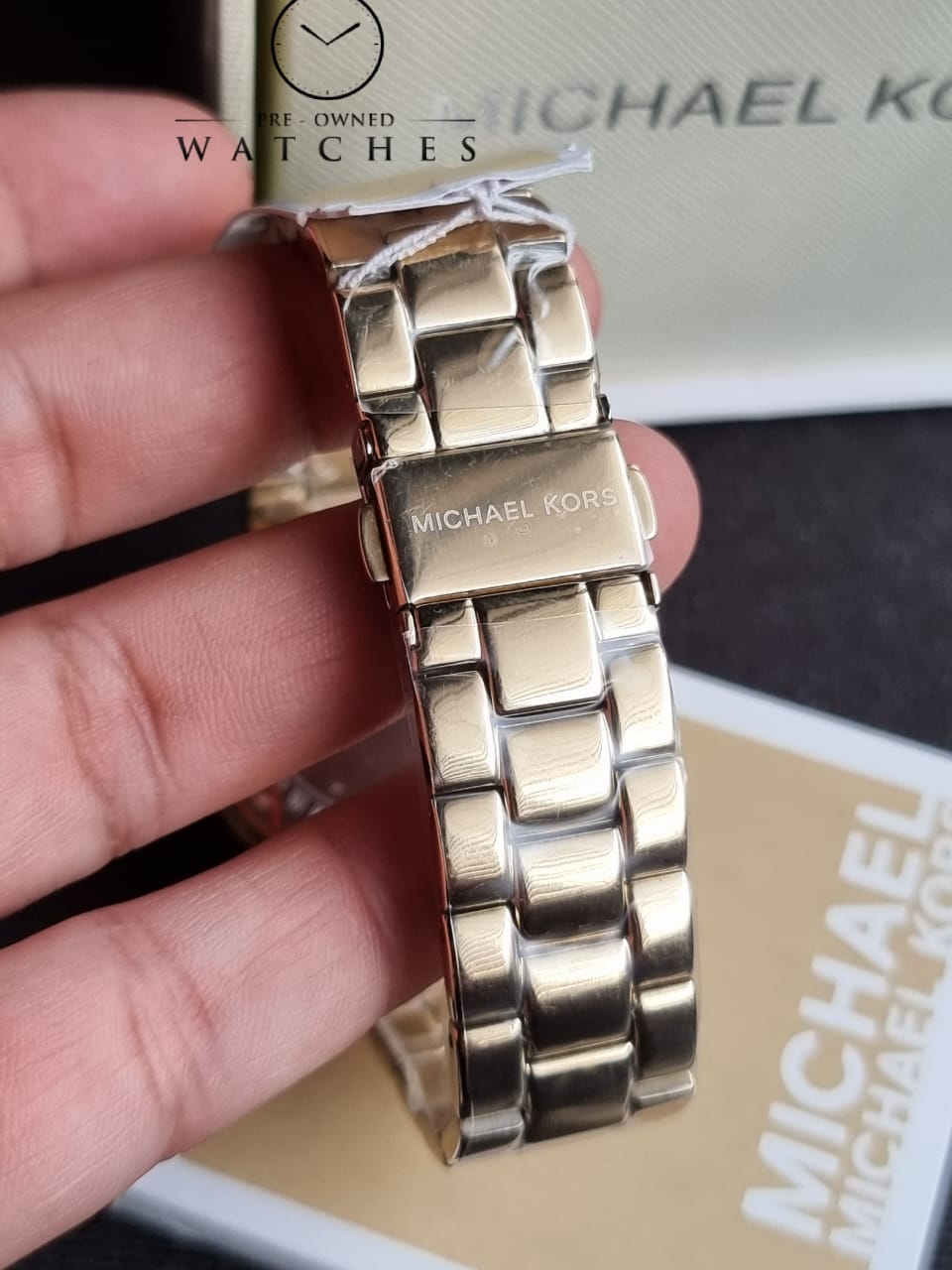 Michael Kors Women’s Quartz Gold Stainless Steel Black Dial 37mm Watch MK7404