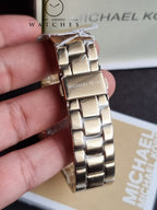 Michael Kors Women’s Quartz Gold Stainless Steel Black Dial 37mm Watch MK7404