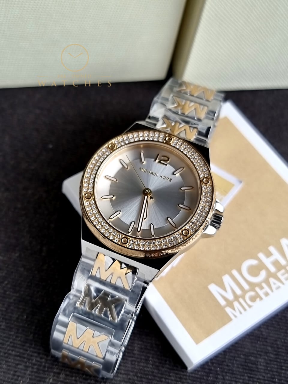 Michael Kors Women’s Quartz Two Tone Stainless Steel White Dial 37mm Watch MK7338