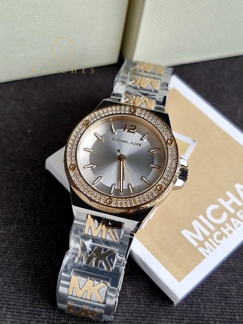 Michael Kors Women’s Quartz Two Tone Stainless Steel White Dial 37mm Watch MK7338