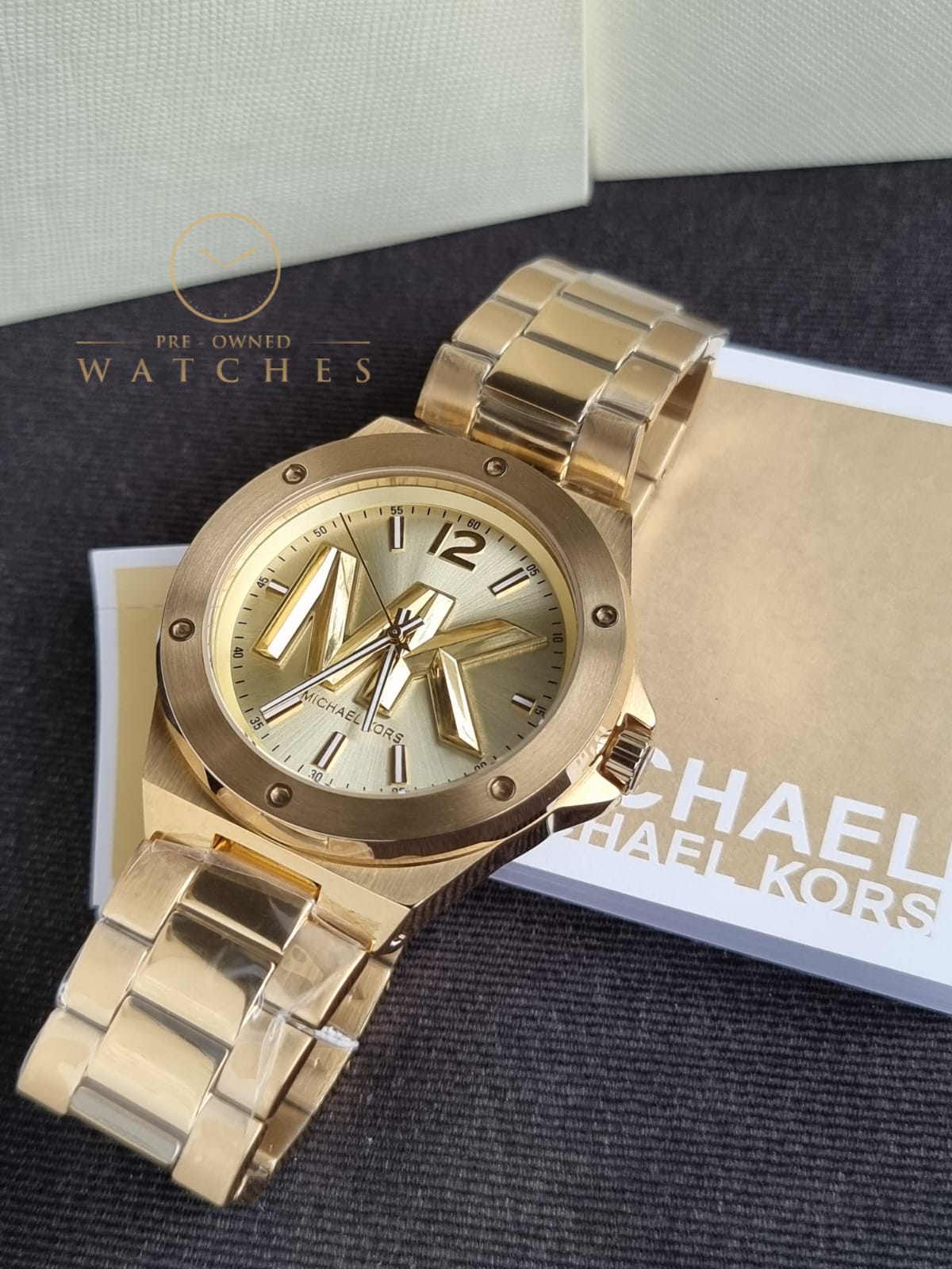 Michael Kors Men’s Quartz Gold Stainless Steel Gold Dial 45mm Watch MK8939
