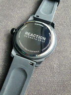 Kenneth Cole Reaction Black Rubber Strap Black Casing Black Dial 48mm Quartz Watch